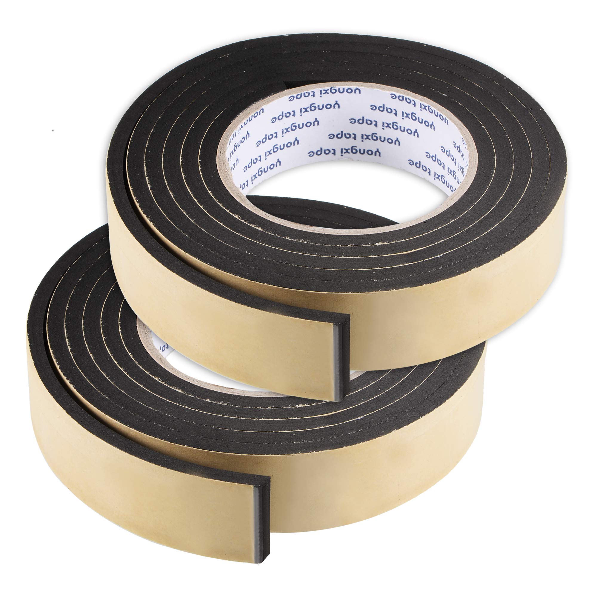 sourcing map Sealing Foam Tape 30mm Wide 5mm Thick 2m/6.56ft Long, EVA Self Adhesive Weather Strip for Window Door Insulation, Pack of 2