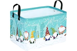 ACMUUNI Rectangle Christmas Storage Basket Clothes Shelf Basket Laundry Hamper with Handles,Storage Box and Bins Gift Basket