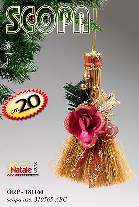 Stella Di Natale Da Appendere.Decorazione Natalizia Scopa Con Stella Di Natale Da Appendere Amazon It Casa E Cucina