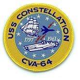 USS Constellation CVA-64 Patch &ndash; 4 Inch, Hook and Loop, Navy Aircraft Carrier Heritage Patch &ndash; Veteran Owned