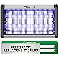 Aspectek 20W Electric Bug Zapper for Indoor use Effective Against Mosquitoes and Flies. 2 Extra Replacement Bulbs Included. Lightweight Design, 2800V Powerful Grid, Easy Cleaning, Washable Tray.