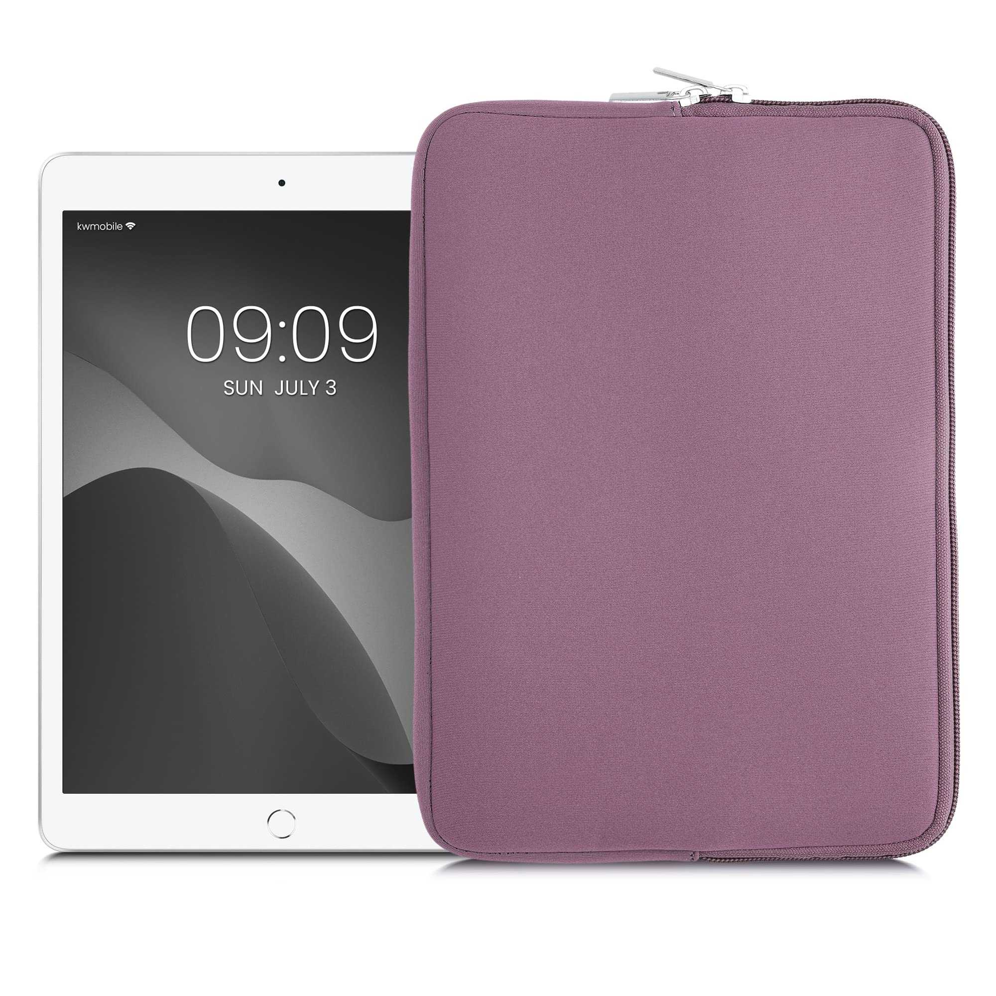 kwmobile Neoprene Pouch Compatible with 9,7"-11" Tablet - Universal Sleeve Case Cover with Zipper for Tablet - Lavender