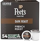 Peet's Coffee, Dark Roast Keurig K-Cup Pods, 100% Arabica Coffee - French Roast 54 Count (1 Box of 54 K-Cup Pods)