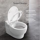 Pipishell Soft Close Toilet Seat White Oval Top Fix Stainless Hinges view 5