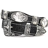 West Star Texas Men’s Western Concho Belt - Genuine Leather Rodeo Cowboy Belt