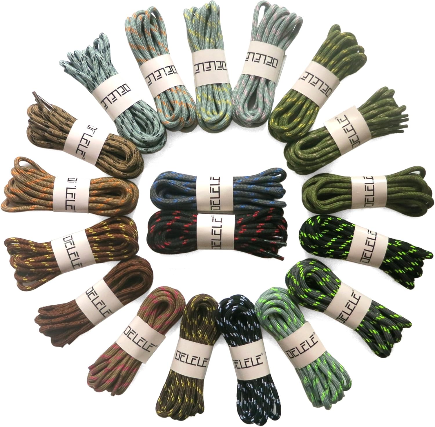 DELELE 2 Pair Work Boot Laces Outdoor Mountaineering Hiking Walking Shoelaces: Shoes