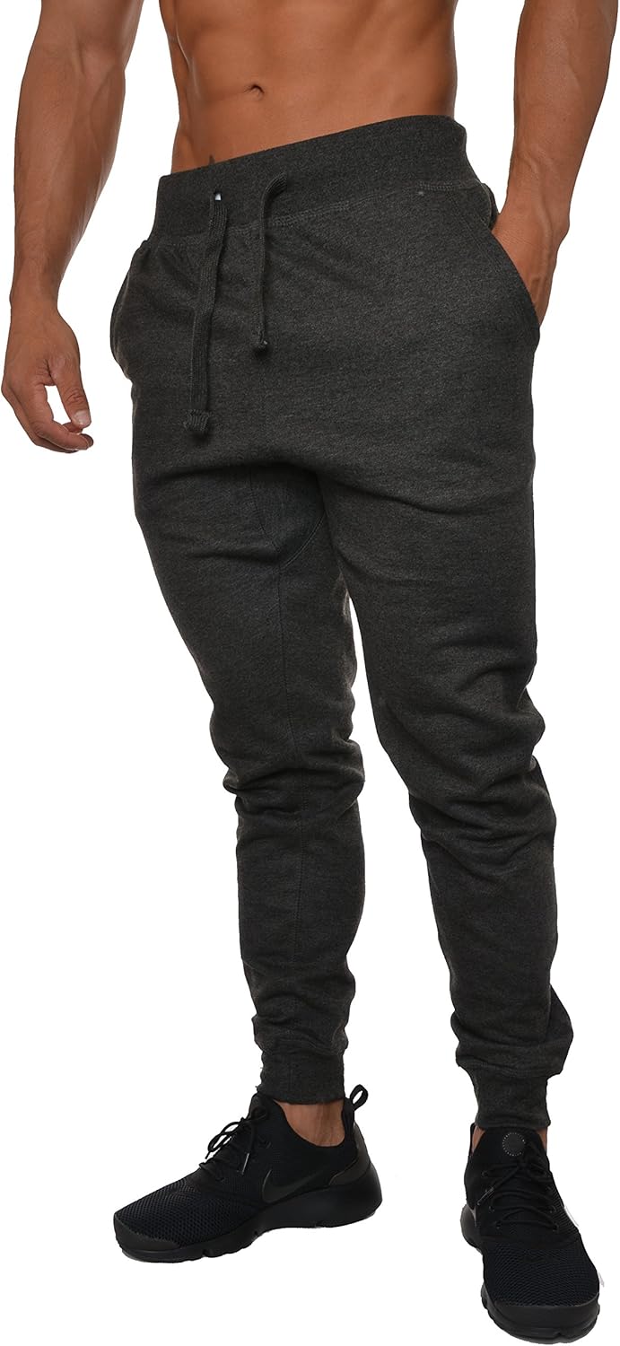YoungLA Mens Slim Fit Joggers Fitness Sweatpants Gym Training 204: Clothing