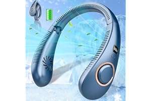 DUOLZ Portable Neck Fan,Neck Fans that Blow Cold Air,4000mAh Neck Fan,Wearable Hanging Fan around Neck,Battery Powered Best Gifts for Mother's Day Father's Day Mom Dad Kids Birthday Azure Blue