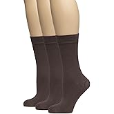 Hugh Ugoli Women's Thin Soft Rayon Derived from Bamboo Crew Socks for Dress, Trouser, Seamless Toe & Non-Binding, 5-8/9-11