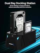 Sabrent 2 Bay USB C Hard Drive Docking Station 2.5 3.5 Inch SATA SSD HDD Cloning view 2