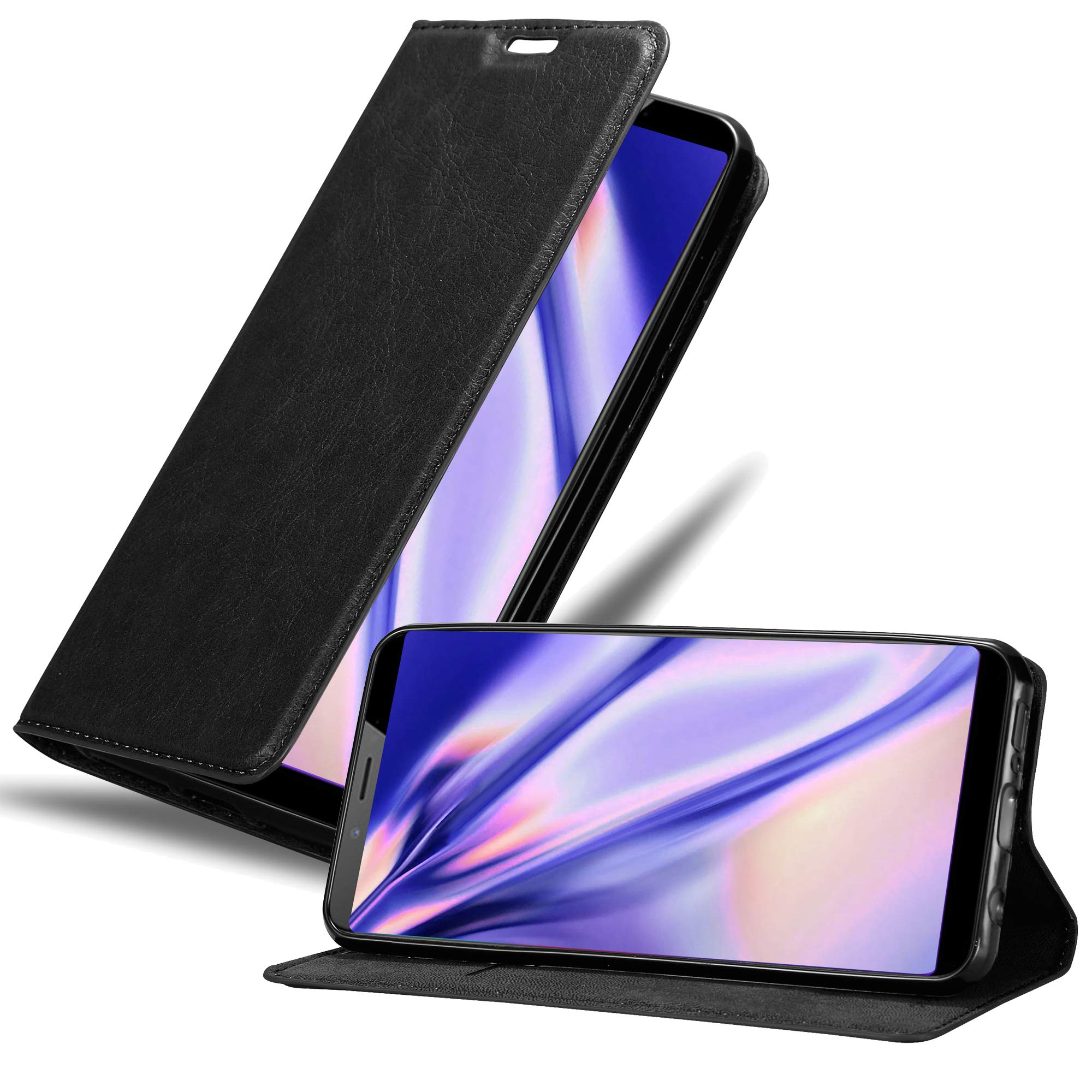 cadorabo Book Case works with ZTE Nubia N3 in NIGHT BLACK - with Magnetic Closure, Stand Function and Card Slot - Wallet Etui Cover Pouch PU Leather Flip