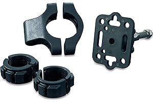 Kuryakyn 1671 Premium Handlebar Accessory Mount, Universal Fit for Motorcycles with with 7/8", 1", 1-1/4" Diameter Bars, Black Mount with Black Pivot Plate