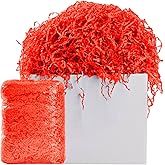 AODESTINY 2.2LBS Crinkle Cut Paper Shred Filler, Shredded Paper for Gift Bag Box Basket, Packing Grass Cushion Crinkle Shred Filler for Christmas Wedding Birthday Bridesmaid Engagement-Red