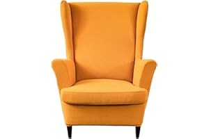 NILUOH Jacquard Wingback Chair Slipcover 2-Piece Stretch Wingback Chair Sofa Slipcover Armchair Cover Printed Furniture Protector Couch Soft with Elastic Bottom for Living Room, 05