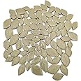 1.1lb 3 Size Leaves Ceramics Mosaic Tiles, Making Creative Ceramic Mosaic Pieces for DIY Craft,Flowerpots, Vases, Cups, Garden and More Decor(Light Yellow)