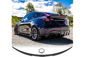 ARESPARTS Rear Trunk Spoiler Compatible with 2020 2021 2022 2023 2024 Tesla Model Y Rear Trunk Lip Sporty Spoiler Wing Added on Bodykit Replacement MV Style ABS Plastic Gloss Black