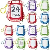 24 Pack Mini Magnetic Drawing Boards for Kids Erasable Doodle and Writing Pad Backpack Keychain Clip Drawing Board for Birthday Party Favors Goodie Bag Stuffers