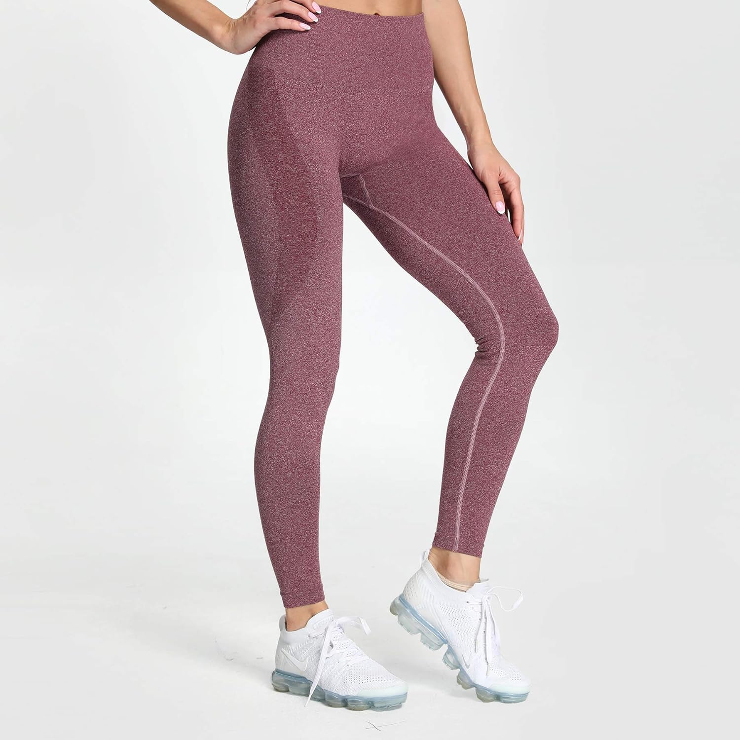 Aoxjox Seamless Leggings for Women Smile Contour High Waist Workout Yoga Pants: Clothing