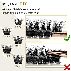 Lash Clusters D Curl 18mm Manga Lashes 72 Clusters
