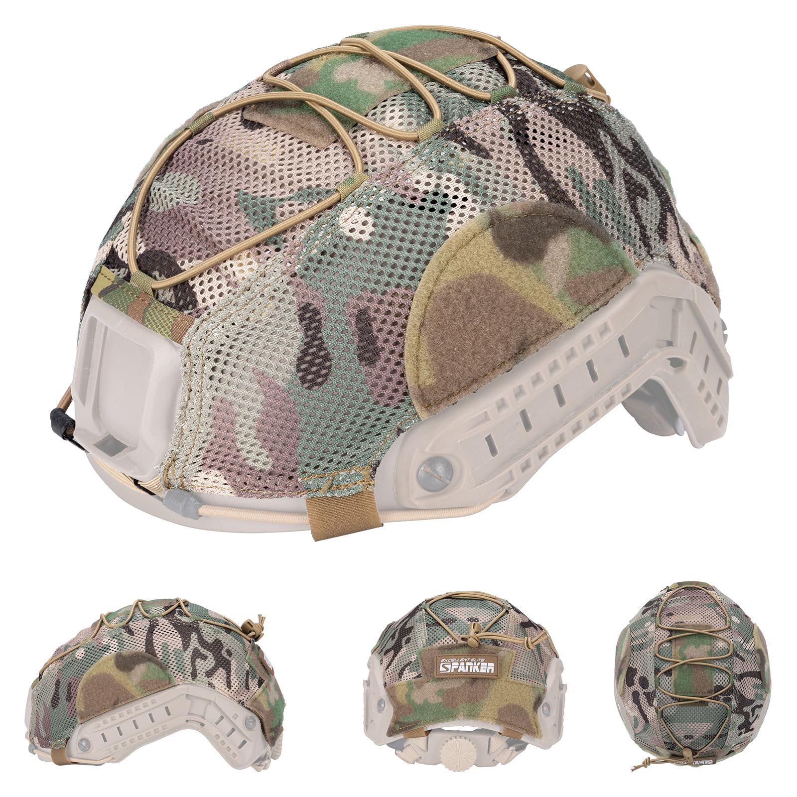 EXCELLENT ELITE SPANKER Tactical Mesh Helmet Cover Cordura 500D Cordura Nylon for BJ Fast Helmets(MC)