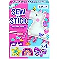 EZCRA Unicorn Sewing Kit for Kids Age 5-8 - Sew and Stick Craft Kit - 4 Easy Beginner Projects - No Mess Felt Crafts with Sti
