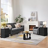 Yaheetech Bedside Tables Set of 2 with 3 Drawers Modern Nightstand Black view 9