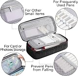 WEMATE Large Pencil Case Canvas 5 Compartments 9x4.3x2.4in Black view 4