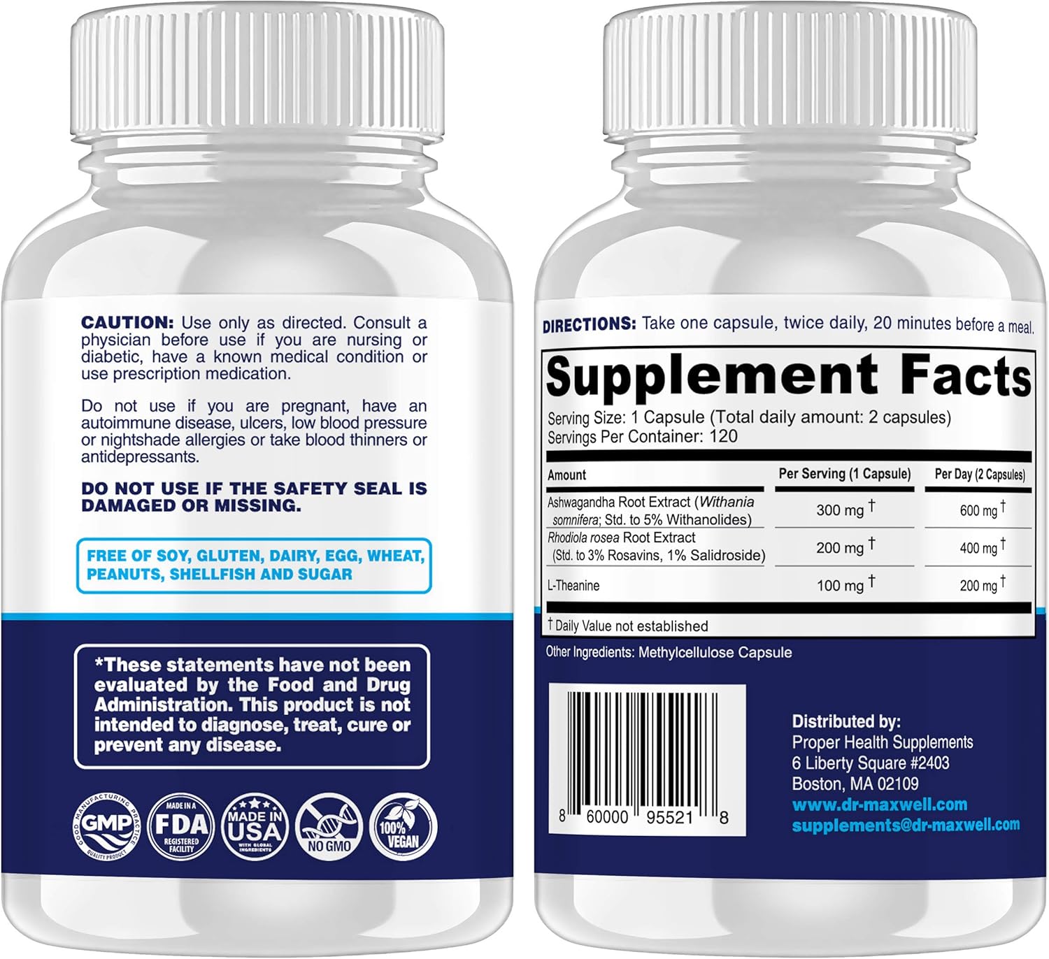 Cortisol Manager - Adrenal Support - Thyroid Support. Clinically Proven Amounts Unlike Competitors, 120 Pills. Adaptogen Stress Relief - Super Cortisol Support for Relaxation & Mood - Cortisol Blocker: Health & Personal Care