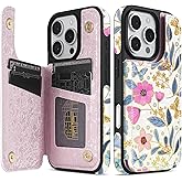 NNH Compatible with iPhone 14 Pro Max Wallet Case with RFID Blocking Card Slots Folio Flip PU Leather Kickstand Double Magnetic Clasp Design Cover for iPhone 14 Pro Max(6.7 inch-Butterfly Flowers)
