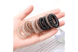 9 Pcs Spiral Hair Ties for Women – No Damage Multi-Color Telephone Cord Hair Coils – Waterproof Hair Bands