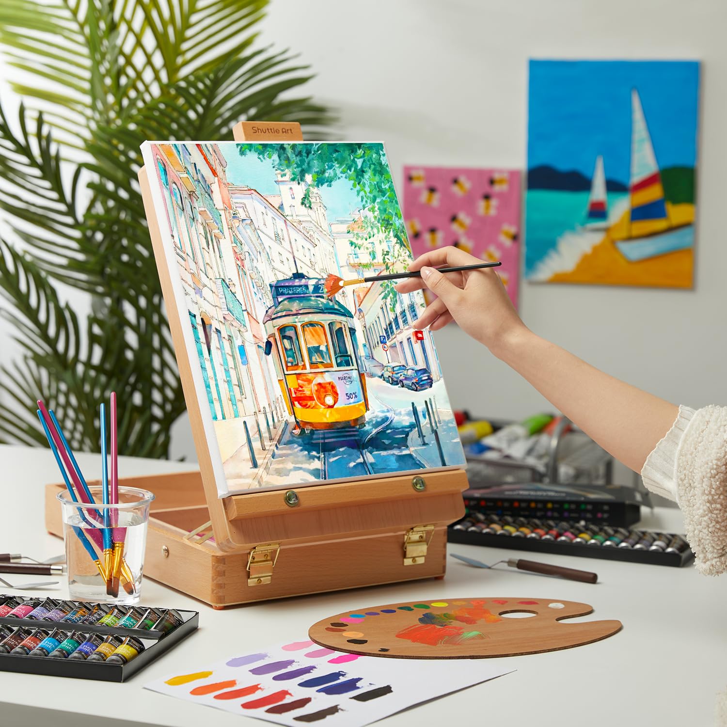 Shuttle Art Stretched Canvas, 12 Pack 11 x 14 Inch Canvases for Painting, 100% Cotton, Primed White, Premium Painting Canvas for Beginners and Artists for Acrylic, Oil, Acrylic Pouring Painting