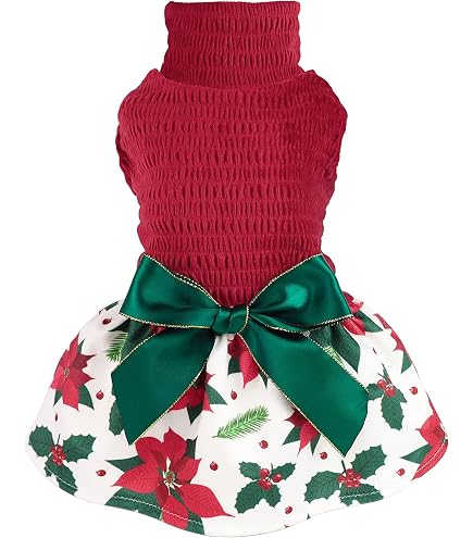 cat christmas dress amazon Christmas Cat Pet Dress, Doll Collar Tweed Thickened Autumn/Winter Outfit