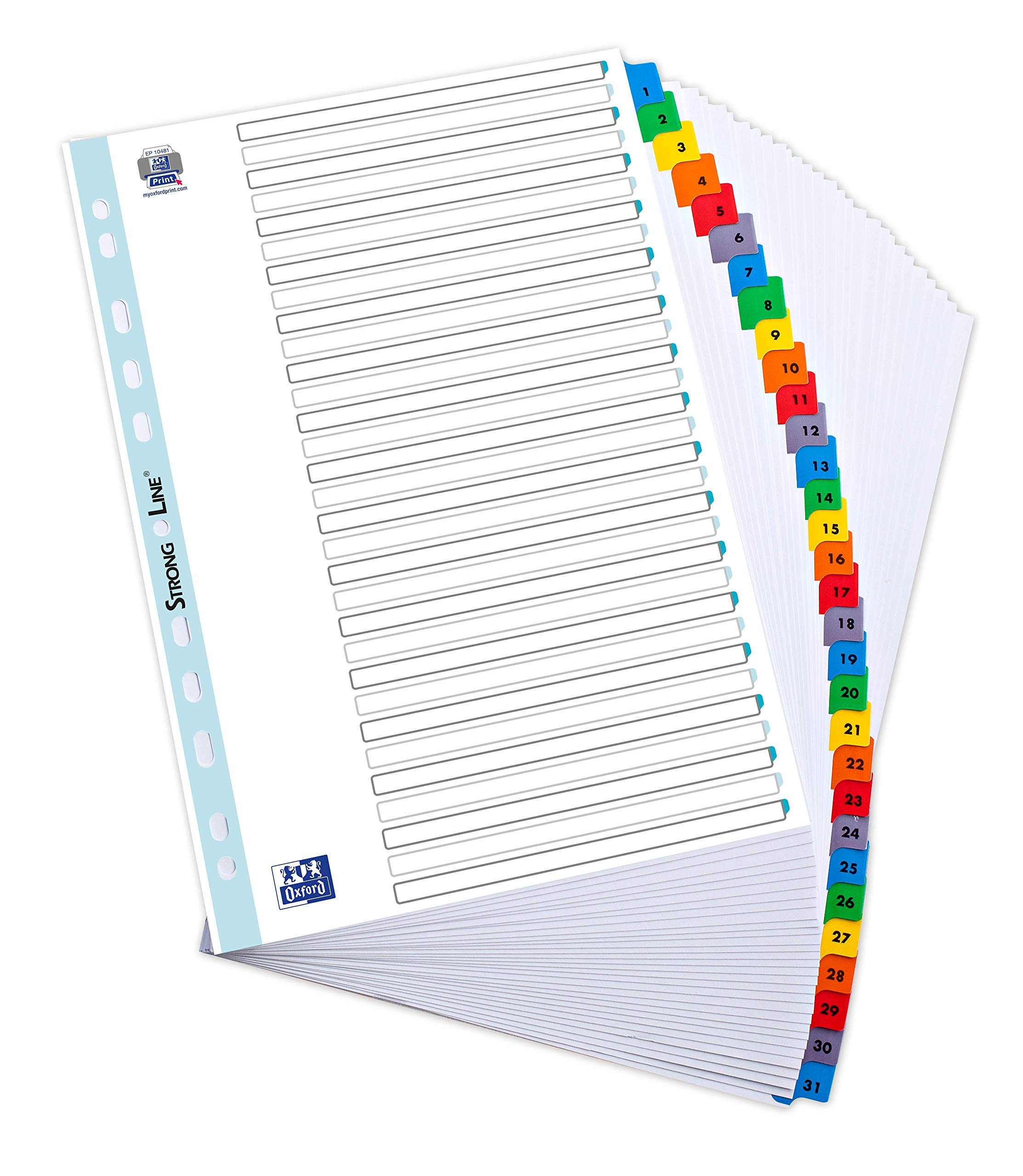 Elba 100204629 A4 Extra-wide Mylar Index - Multi Coloured