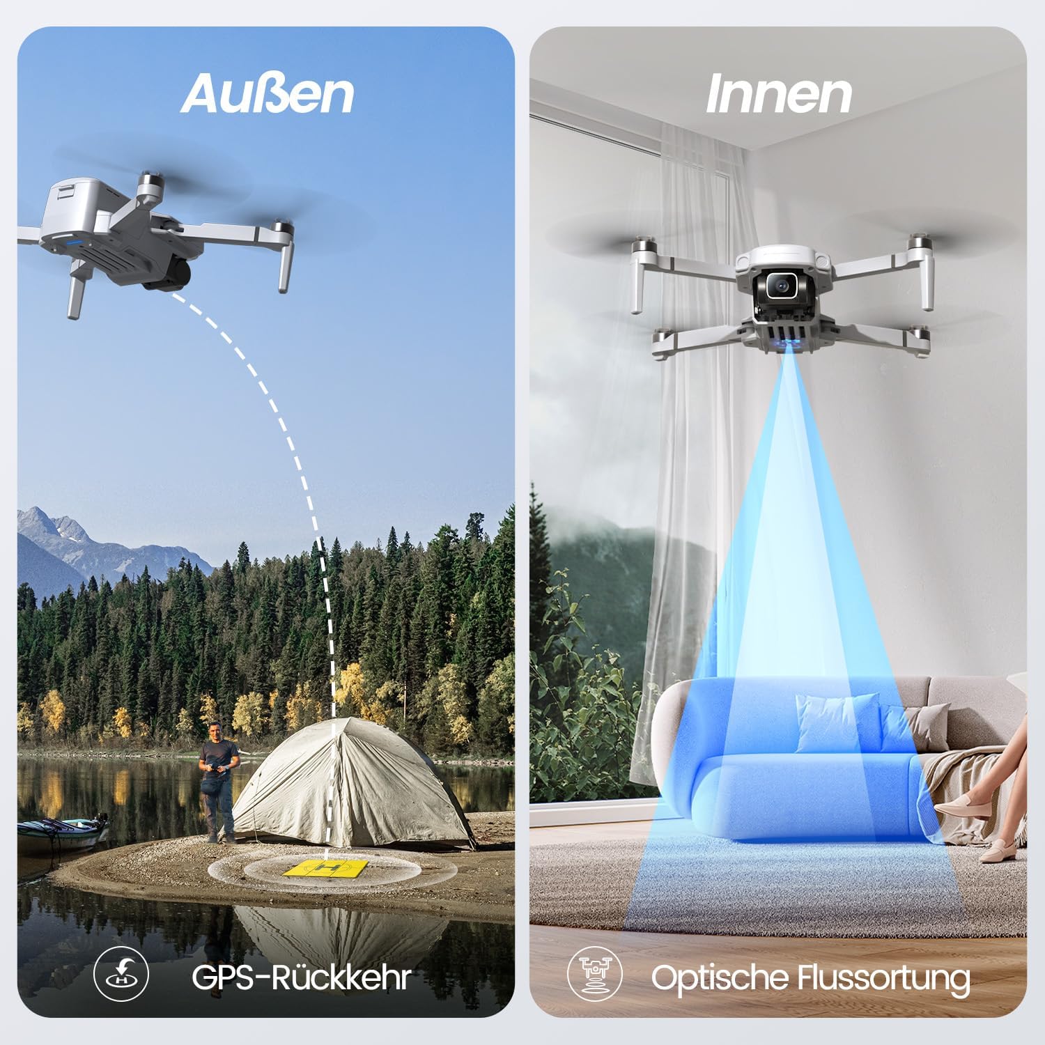 Holy Stone HS360E GPS Drohne mit Kamera 4K EIS für Erwachsene, 6KM FPV Bildübertragung, 30 Min. Lange Flugzeit, GPS Folgen, Auto Rückkehr, unter 249g profi Kameradrohne Anfänger,C0 8