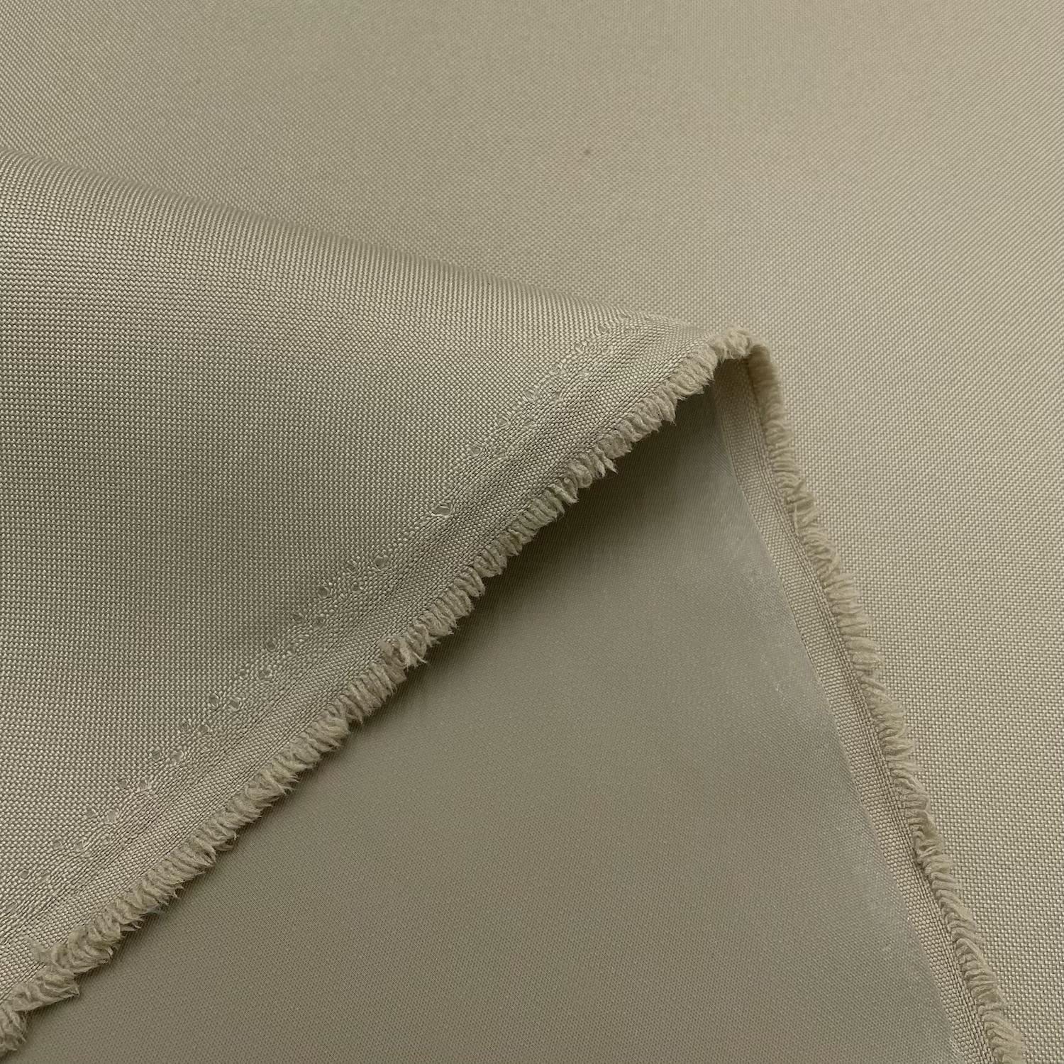 7oz Water Repellent Outdoor Canvas Fabric Waterproof Tear Resistant Garden Furniture Plain Upholstery Grade Fire Retardant - Beige - 3m x 150cm