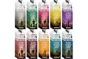 Tinlade 200 Pcs Father's Day Bible Verse Bookmarks for Students Happy Father's Day Father and Son Bookmarks Religious Father's Day Gifts for Church Decorations for School Teacher(Papa)