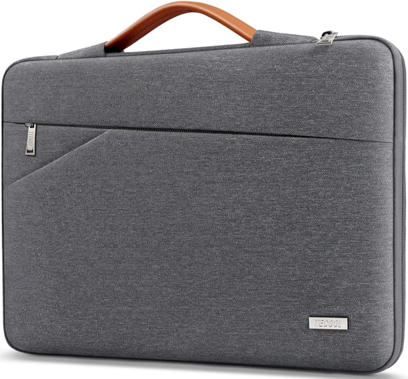 TECOOL 15.6 inch Laptop Sleeve Case with Pockets Dark Grey