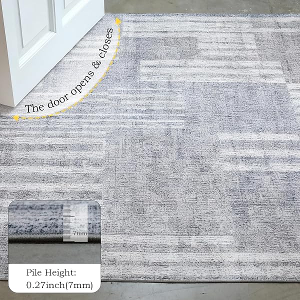 ASH TONAL GRAY THROW RUG 4X6 – WASHABLE NON-SLIP FOLDABLE THIN RUG | RETRO DISTRESSED FLORAL PRINT INDOOR ACCENT CARPET FOR BEDROOM LIVING ROOM BATHROOM