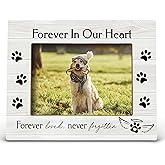 FONDCANYON Forever in Our Heart Pet Memory Picture Photo Frame,Pet Dog Cat Memorial Picture Frames,Pet Loss Sympathy Gift,Sympathy Gifts For Loss Of Dog,Passed Away Dog Memorial Gifts(5x7 Inch Photo) (Color2)