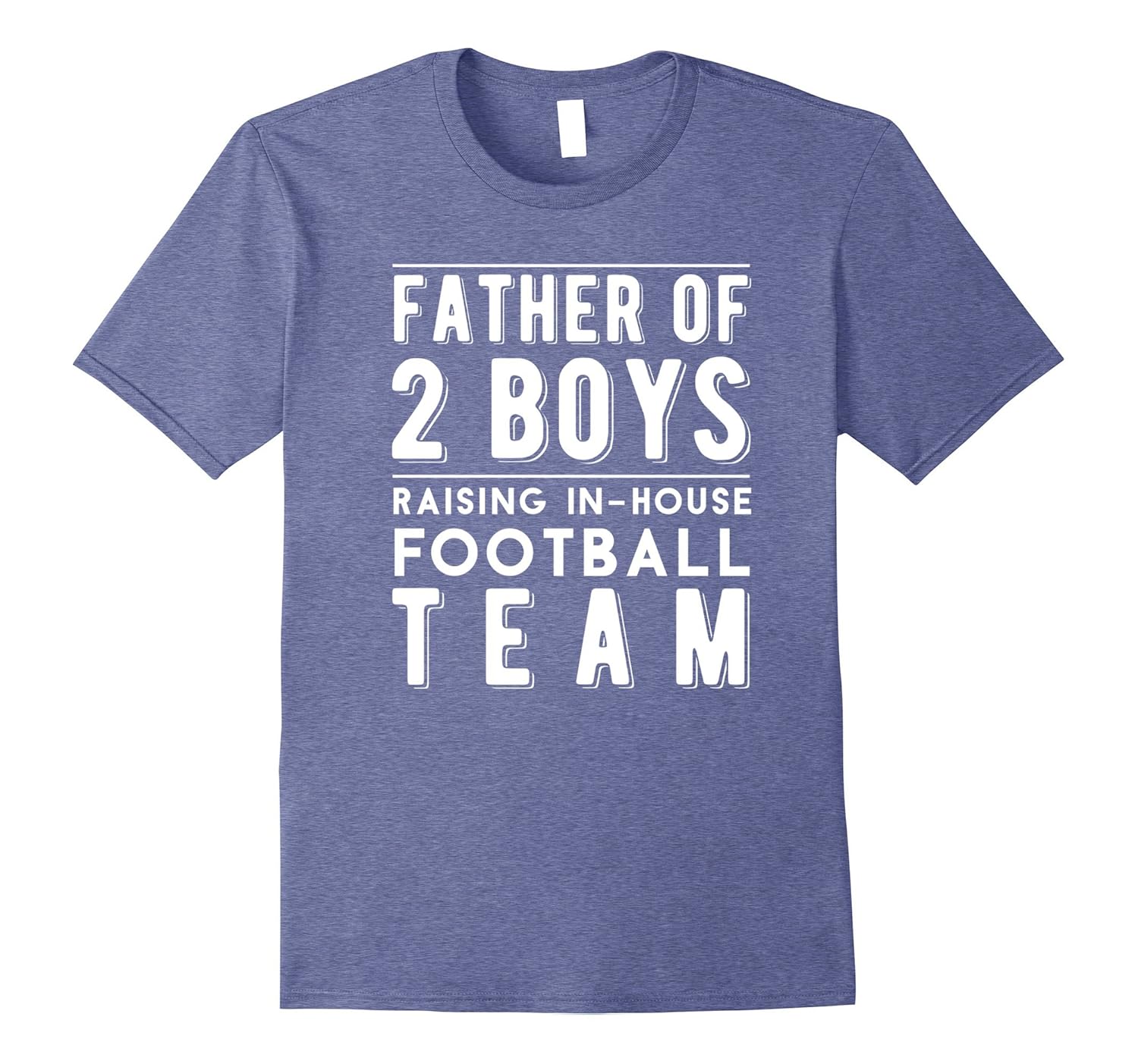 Men's Father of 2 Boys Shirt | Football Dad on Daddy Team T Shirt-anz