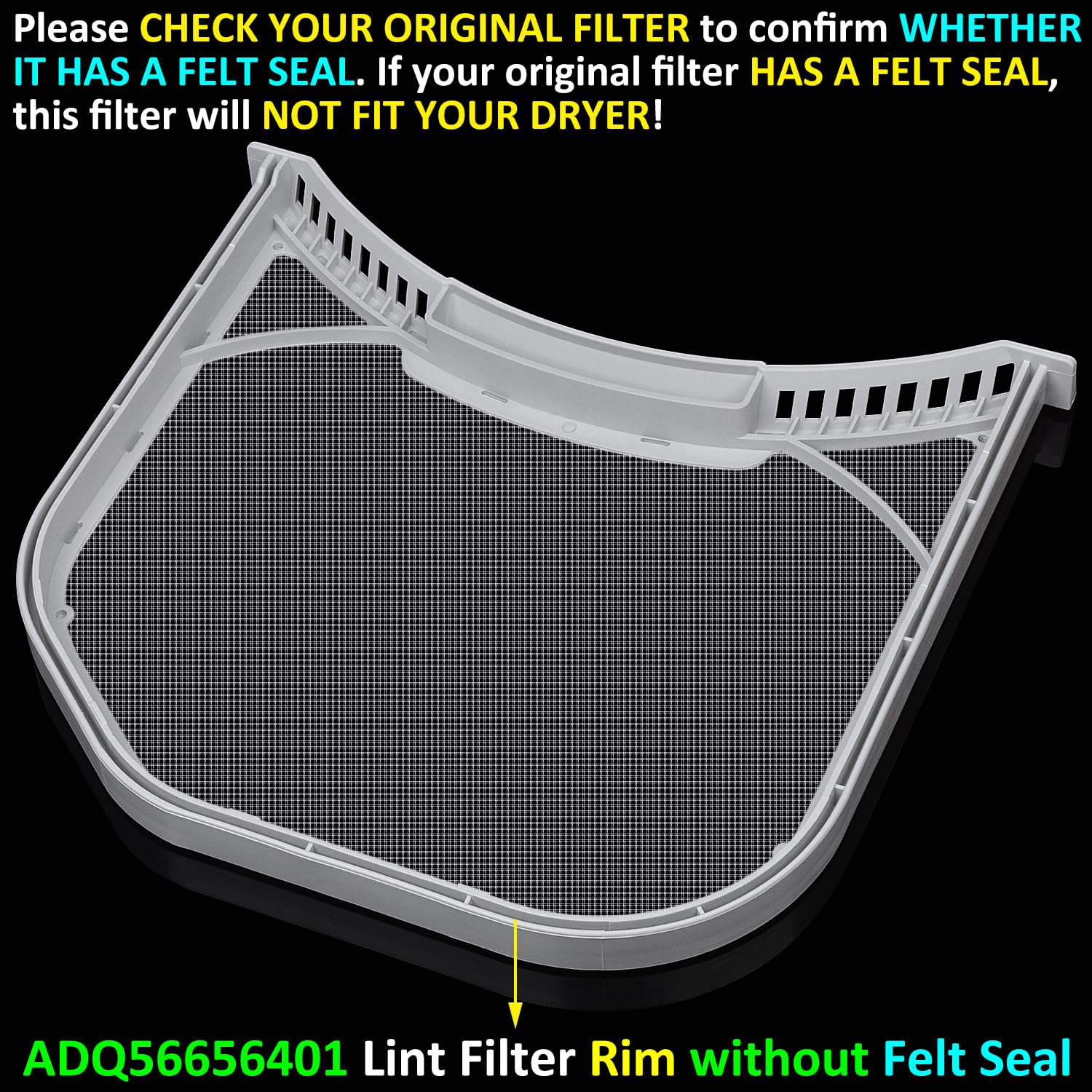 ADQ56656401 Lint Filter Replacement for LG & Kenmore Dryers, Ultra Durable Dryer Lint Screen Trap, Compatible with Part Number ADQ566564 AP4457244 PS3531962