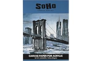 SoHo Urban Artist Acrylic Canvas Pads - Textured Canvas Paper Pad for Painting, Drawing, Pastels, Travel, & More! - [Single - 12x16]
