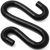 Glooglitter 4 in OD x 25 ft Flexible Drain Pipe Expandable Landscaping | Black PE Expandable Solid Tubing for French Drain, Pond Pump Fountain Pool Waterfall, Garden Yard Outdoor Drainage Piping