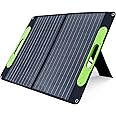 BLUERISE 60W Solar Panel Monocrystalline ETFE Cover Portable Foldable Solar Charger for Portable Power Station Generator, iPhone, Ipad, Laptop USB QC 3.0, Typc C Output for Outdoor Camping Van RV Trip