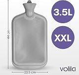 volila 3.5L Extra Large Hot Water Bottle Grey Faux Fur Cover view 3