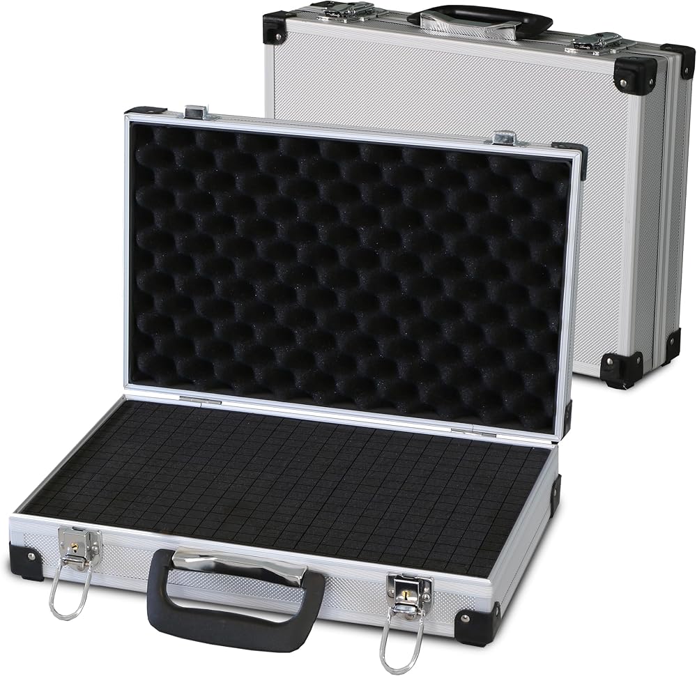 PeakTech 7260 L Aluminum Case for Measurement Instrument Dustproof Foam Padlock