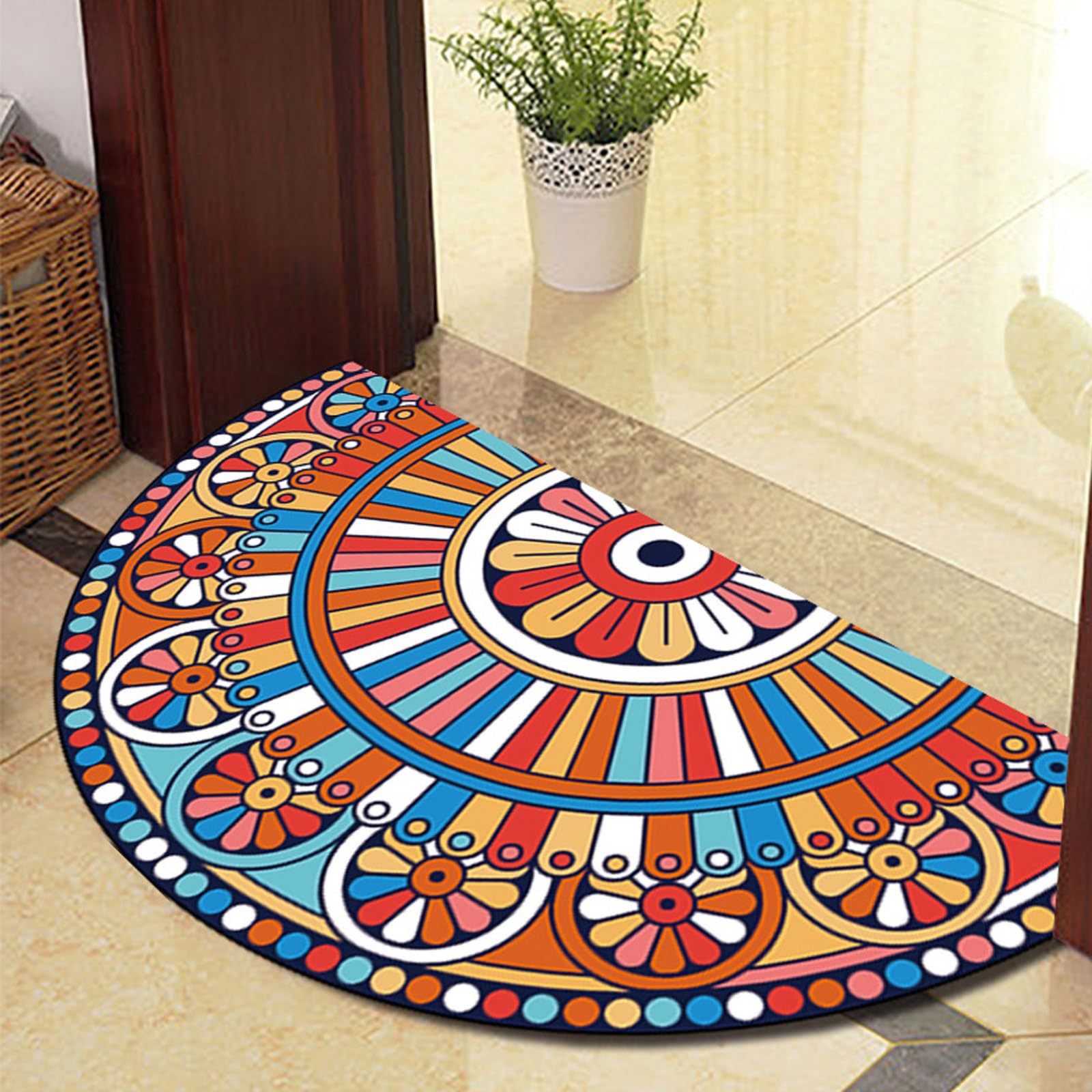Guest Ruyunlai Semi Circle Funny Out Welcome Half Moon Kitchen Rugs Inside Door Mats Doormat Indoor Heavy Duty Non Slip Washable Large color circle 40x60cm