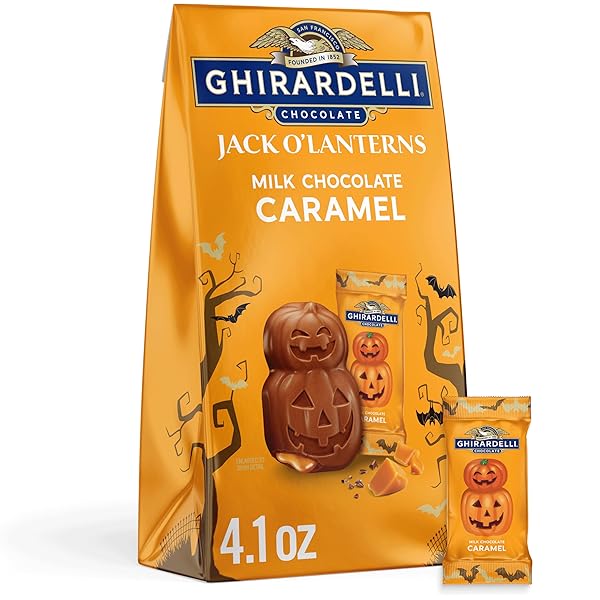 GHIRARDELLI MILK CHOCOLATE CARAMEL JACK O’ LANTERNS, 4.1...