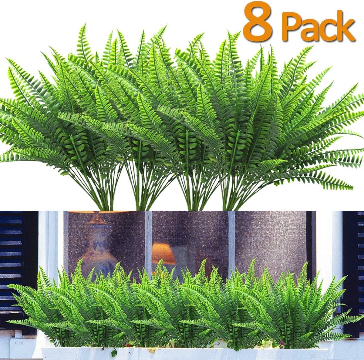 Amazon Com 8pcs Artificial Flowers Outdoor Uv Resistant Plants 8