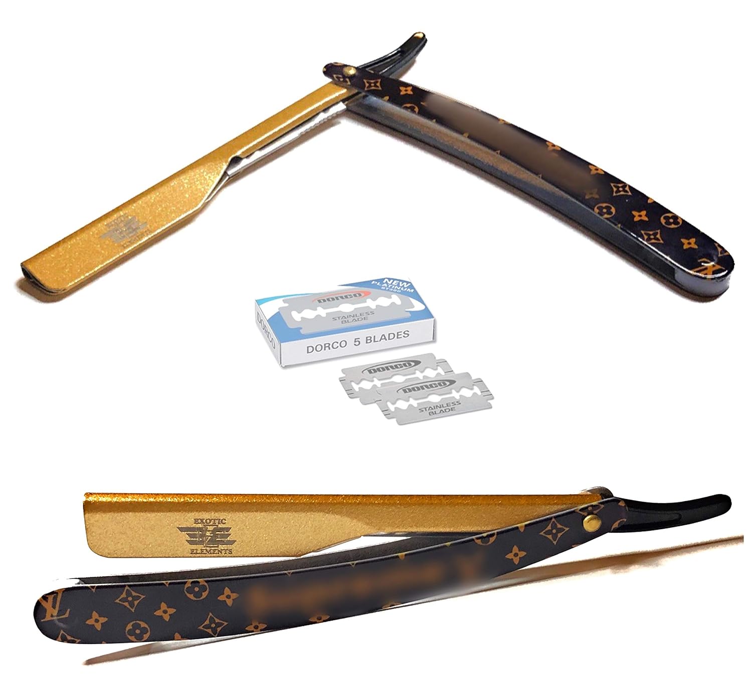 gold straight edge razor